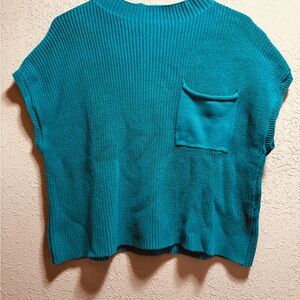 Vibrant Teal Women's Sweater Poncho